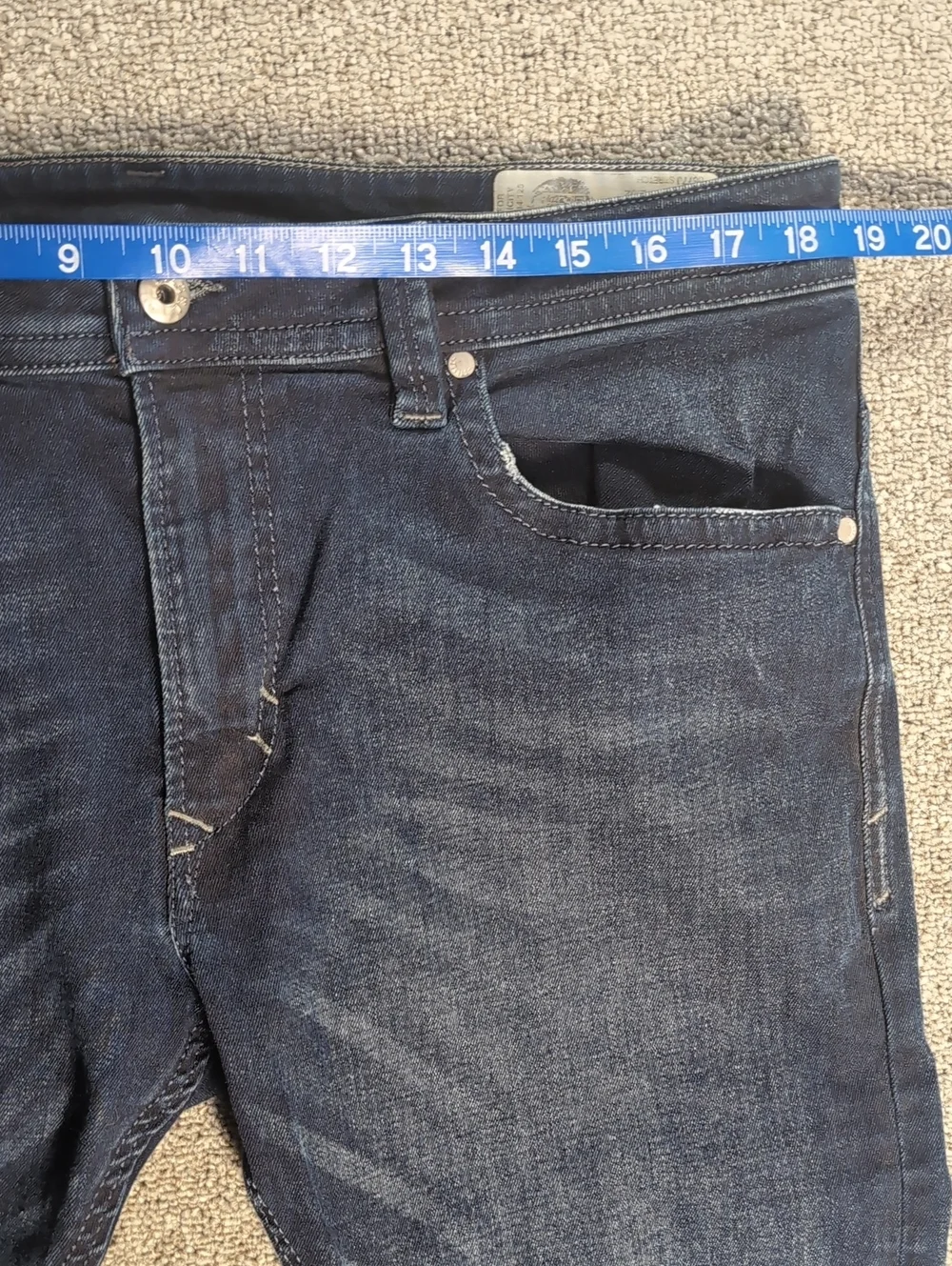 Diesel Thavar Jeans Slim Skinny Stretch Denim Size 36x28 in Dark Blue Wash